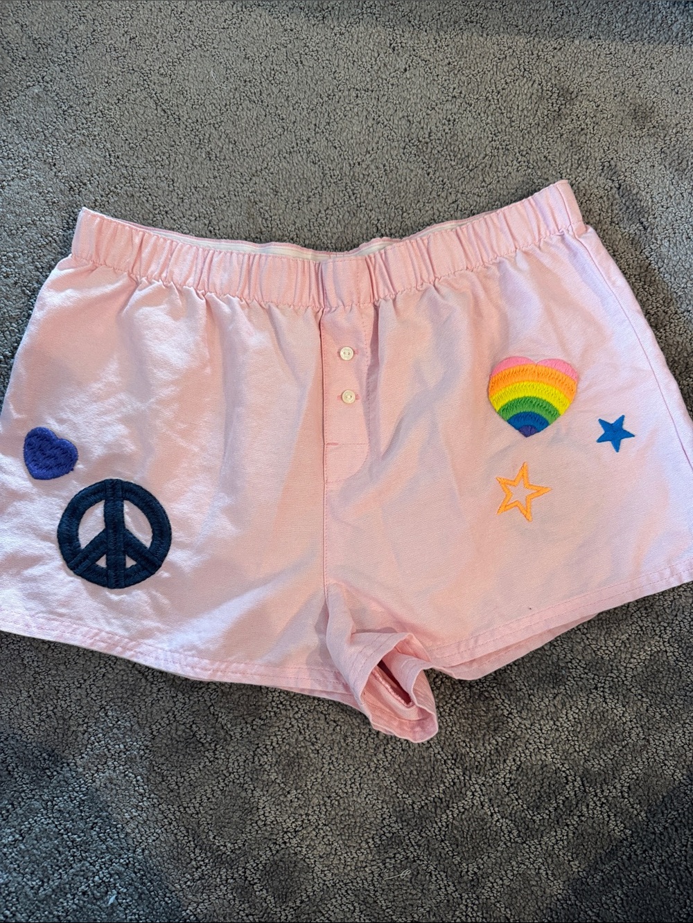 Vintage PINK Victoria’s Secret Embroidered Lounge Shorts